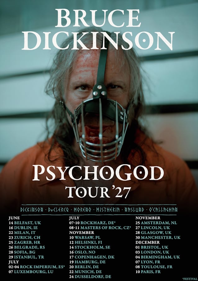 BRUCE DICKINSON оголосив європейський тур «PsychoGod» на 2027 рік, восени до нього приєднаються EVERGREY