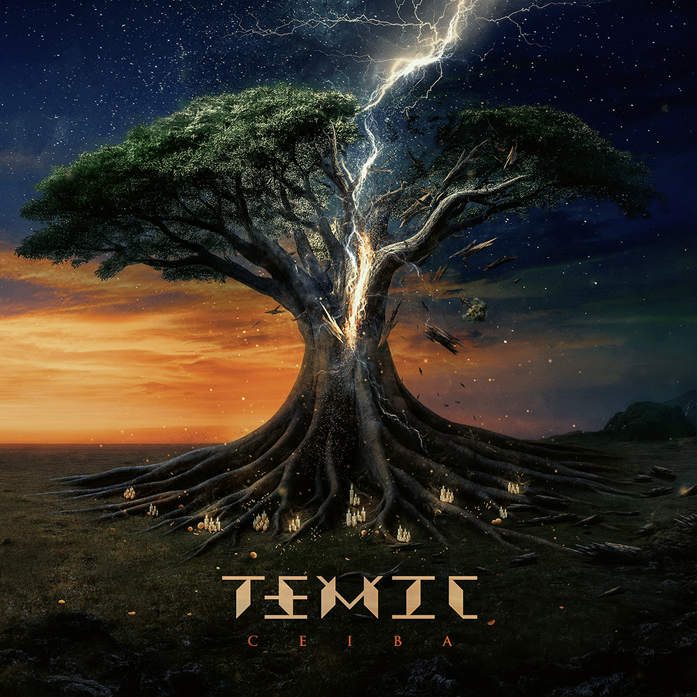 TEMIC Ceiba album cover: a ceiba tree struck by lightning - artwork by Hicham Hamzi
