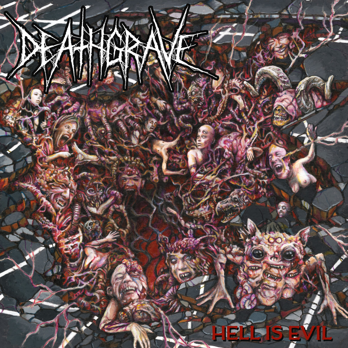 DEATHGRAVE Premiere 'Hell Is Evil' Title Track: 'Fold Your Teeth Back Til They Snap, Drink Acid, Eat Vipers'