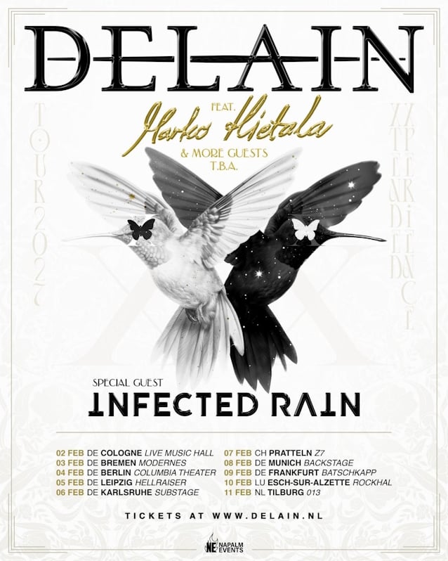 DELAIN Announce February 2027 European Tour Celebrating 20 Years Of 'Lucidity,' Featuring MARKO HIETALA
