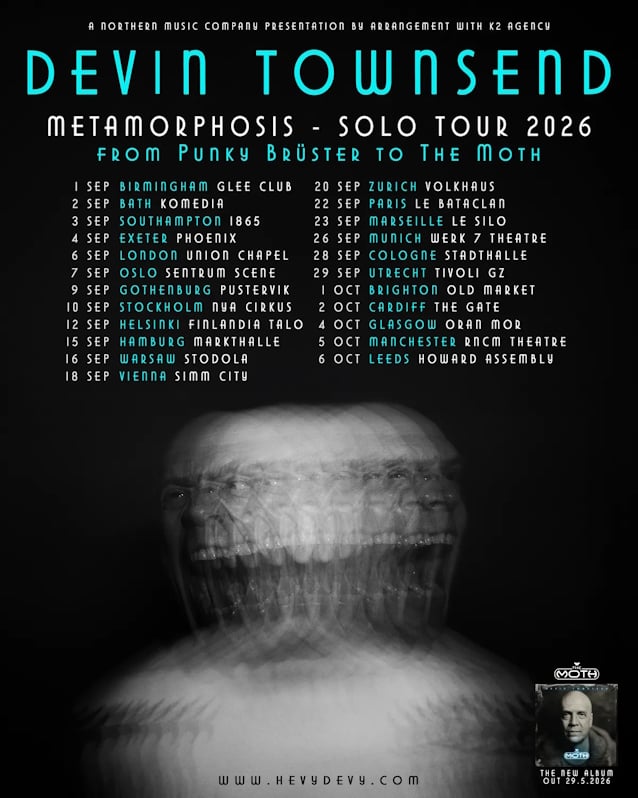 DEVIN TOWNSEND Returns From Hiatus With 23-Date European 'Metamorphosis' Solo Tour This Fall