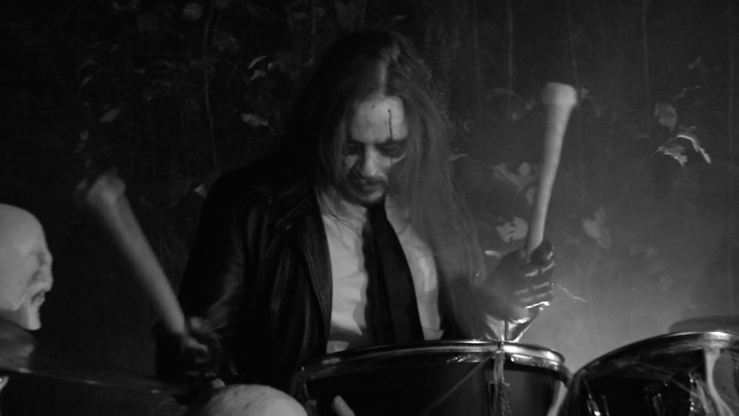 Ghoulio on drums